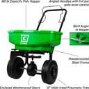 Chapin 89000A Spreader, Lawn and Garden, 80Lbs, TurfPro, Broadcast, Push, Walk Behind, 10" Tires, Weather-Proof, Poly Hopper, Pull-Bar Lever with 15 Setting Gate, Spreads Fertilizer and Seeds