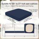 12Pcs Patio Cushion Covers, Stretch Cushion Covers Replacement, Replacement Washable & Reusable Furniture Protector for Patio Couch (Navy Blue, Cover Only)