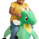 Radio Flyer Jade the Magical Touch Dragon Ride On, Ages 1-3, Interactive Lights & Sounds, Horns Light Up Riding, EZ-Glide 360-degree Wheels, Easy Grip Handles, Soft Plush Face, Toddler Ride On Toys (Green)