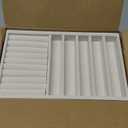 Velvet Jewelry Drawer Organizer Trays  4-Layer Stackable Jewelry Storage Inserts Set, Beige Jewelry Tray Set for Earrings, Rings, Necklaces, Bracelets with Removable Dividers for Dresser & Vanity (Compact (Tablet Size))