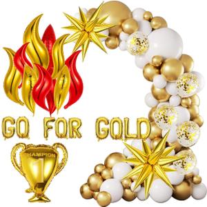 Sports Balloons Themed Decorations,Champion Foil Balloons,Go For Gold Balloon Party Decor,Soccer Ball Basketball Football Party Supplies,2025 Sports Birthday Game Football Party Decorations