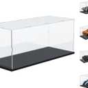 Choowin Acrylic Display Case for Lego Car Dodge Charger Batmobile Jazz Quartet - Thickened Clear Acrylic Display Box for Collectibles - Dustproof, Assemble, Black Base (19.7x7.9x7.9 inch / 50x20x20 cm)