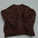 BTFBM Casual Women Long Sleeve Sweater 2025 Fall Ribbed Knit Pullover Loose Crewneck Cable Sweater Jumper Tops, Solid Coffee, M