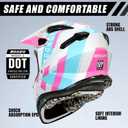Youth Dirt Bike Helmet Kids Full Face Motorcycle Helmet for Off-Road ATV Street Riding, DOT Approved Kids Motocross Helmet with Goggles & Gloves L
