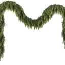 N&T NIETING 9ft Christmas Cedar Garland with Realistic Soft Thickness Pine, Artificial Green Faux Cedar Pine Garland for Fireplace Mantle Fireplace Indoor Outdoor Holiday Party Home Decoration