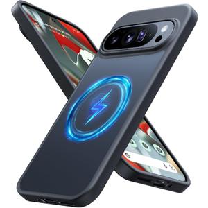 JAME for Google Pixel 9 Pro XL, [Compatible with Magsafe] Slim Fit Pixel 9 Pro XL Cover Translucent Matte with Protective Camera Bezel Anti-Slip, Black(MagSafe)