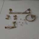 5PCS Bathroom Hardware Set, Brushed Gold Towel Bar Set, Stainless Steel Bathroom Towel Holder Set Includes 1 Gold Towel Bar, 1 Towel Ring, 2 Towel Hooks and 1 Toilet Paper Holder, Wall Mounted