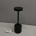 Black Cordless Table Lamp,  LED Wireless Outdoor Lamps for Dining Room, Bedroom, Bar, Cafe, Restaurant, Patio, Camping, Black