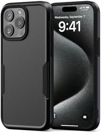 NTG【2023 New Designed for iPhone 15 Pro Max Case, Heavy-Duty Tough Slim Shockproof [2 Layer Structure][Military Grade Protection] Phone Case for iPhone 15 Pro Max(6.7 Inch), Black