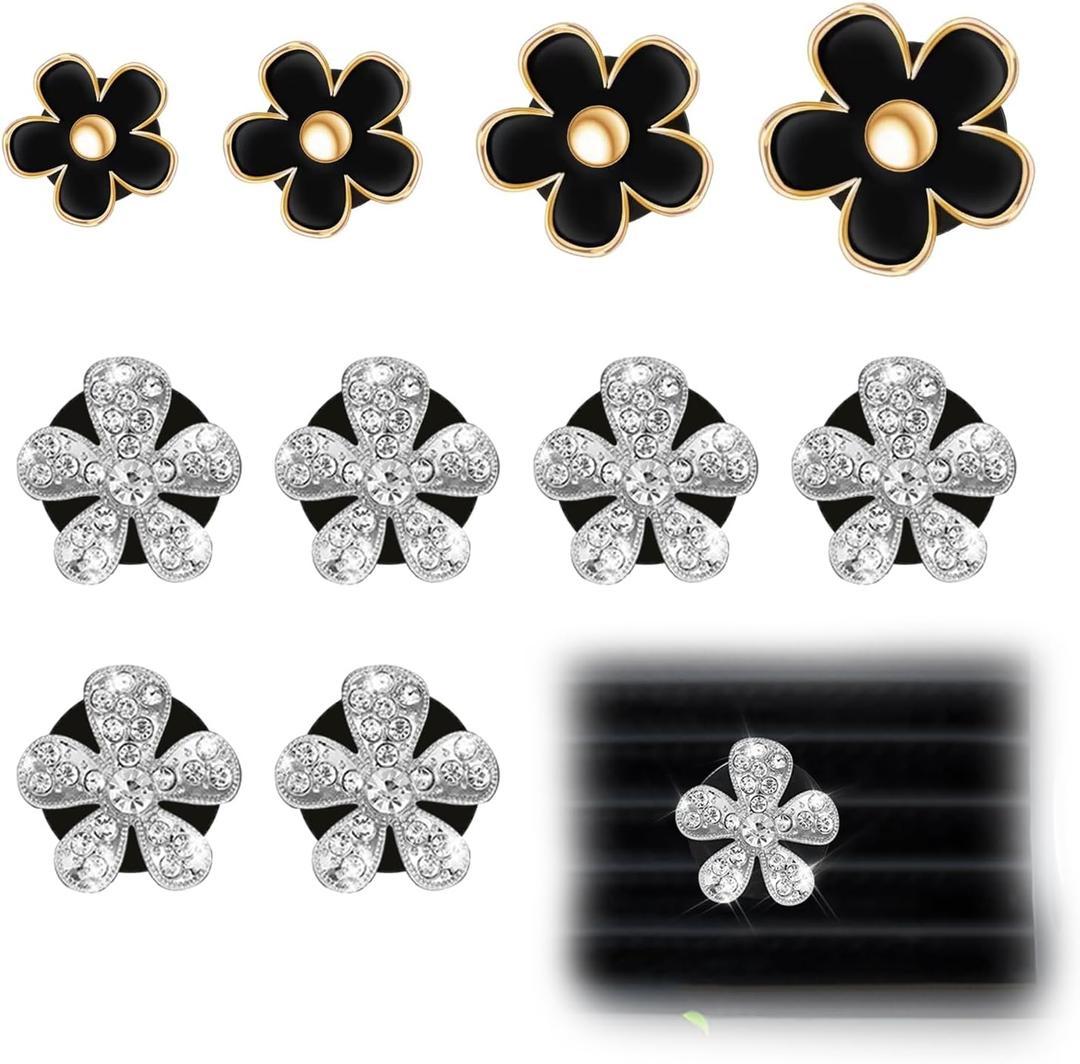10 Pieces of Car Vent Clips,Vent Clips Car Accessories,Exquisite Flower Shape,Easy Installation,Suitable for Women Girls,Suitable for Most Cars