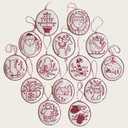 liqiaofang Jolly and Bright Hand Embroidery Christmas Ornaments Kit with DIY Material Package for Beginners Adults, Christmas 3D Novice Embroidery Needlepoint Starter Kit (A)