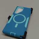 showdd Designed for Samsung Galaxy S22 Ultra Case,Magnetic,Double Protection,Tough Durable,Compatible with MagSafe,Detachable Back Clip,Dustproof,No Fading,No Yellowing,Non-Slip,Lake Blue