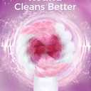 Rotating Electric Toothbrush with 8 Brush Heads for Adults and Kids, 3 Modes Rechargeable Power Toothbrush with 2-Minute Smart Timer, 45-Day Battery Life (Pink)