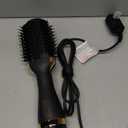 Professional Blowout Hair Dryer Brush, Black Gold Dryer and Volumizer, Hot Air Brush for Women, 75MM Oval Shape (Black Gold)