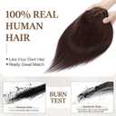 Rich Choices Hair Toppers for Women Real Human Hair 100% Human Remy Toppers NO Bangs for Women with Thinning on Top Clip in Hairpiece 4"x4.7"Lace Base 8 Inch #2 Dark Brown