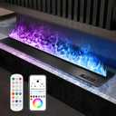 Water Vapor Fireplace Recessed Multicolour Realistic Atomized Flame, Electric Fireplace with Manual Water Control and Remote Control,with 5ft Power Cord,Size: L31.5 x W7.87x H8.27 in