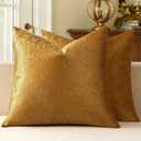MIULEE Dark Gold Pillow Covers 18x18 Inch Decorative Velvet Soft Solid Throw Pillow Covers Modern Home Decor for Couch Sofa Bedroom Living Room