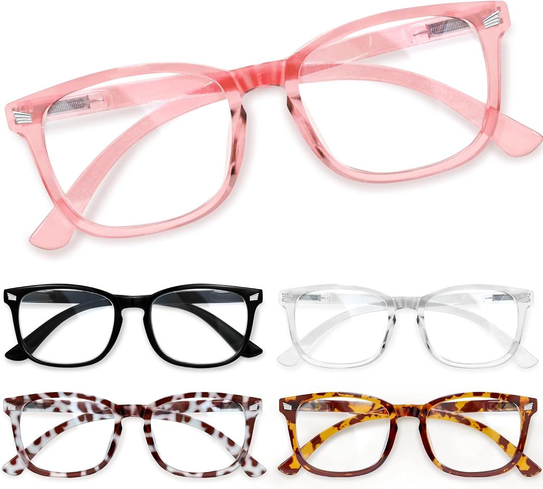 CCVOO Reading Glasses for Women with Blue Light Filter
1.25, Eye Glasses, Blue Light Blocking, Cheaters (A 5 Pack Mix)