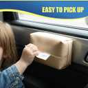 Car Tissue Holder, Leather Tissues Box Keep Vehicle Tidy, Extra Large Auto Napkin Organizer Fit for 100-150 Tissues, Magnetic Installation for Seat Back, Armrest, Center Console (White)