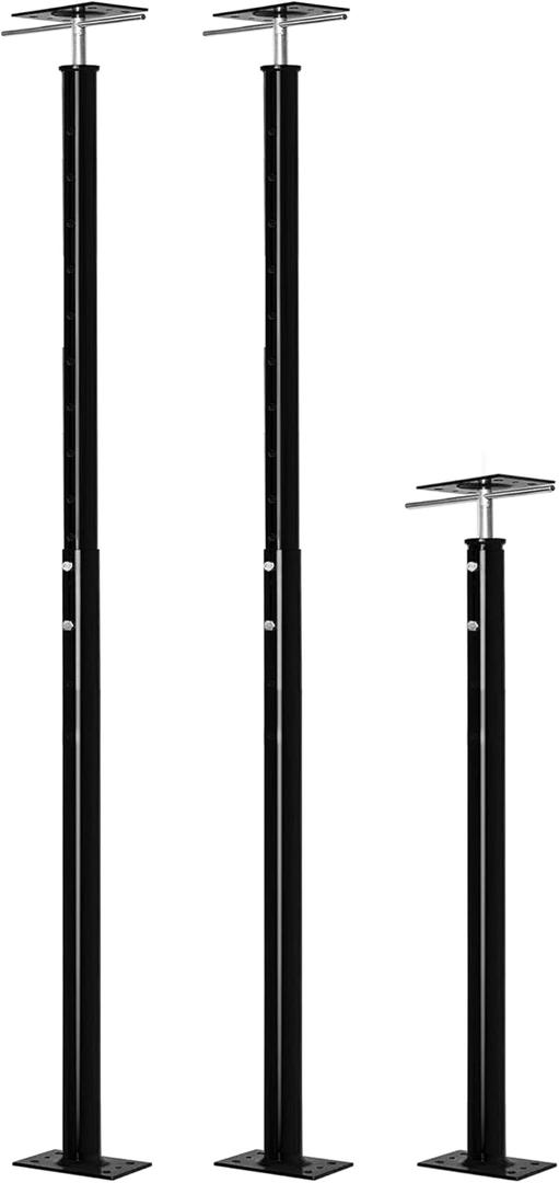 2 Pack Heavy Duty Floor Jack Post 31" to 63" Adjustable Support Pole Jack | 18,000 lbs Load Capacity | Basement Jack for Leveling, Foundation Repair, Crawl Space & Deck Support | Swivel Top Plate (Black)