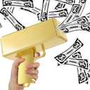 Sopu Make it Rain Money Gun Paper Playing Spary Money Toy Gun, Prop Money Gun Cash Gun Toy Party Supplies (Metallic Gold)