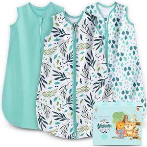 Cute Castle Baby Sleep Sack 12-18 Months - Lightweight 100% Cotton 2-Way Zipper TOG 0.5 Infant Wearable Blanket, Newborn Essentials Toddler Sleep Clothes (3 Pack Green) Cute Castle Baby Sleep Sack 12-18 Months - Lightweight 100% Cotton 2-Way Zipper TOG 0.5 Infant Wearable Blanket, Newborn Essentials Toddler Sleep Clothes (3 Pack Green)