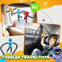 Robot Sensory Travel Roadtrip Toys 4Pcs for Toddlers Kid Boy Year Old Ages 3 4 5 6 7 8 9,Airplane Activities Suction Autism Pop Tube Fidget Toys Autistic Stocking Easter Basket Stuffer Valentine Gift