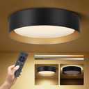 11.8" LED Flush Mount Ceiling Light Fixture with Night Light, 24W Dimmable and Color Adjustable, Remote Control, Black Modern Ceiling Lamp for Bedroom, Kitchen, Living Room, Hallway