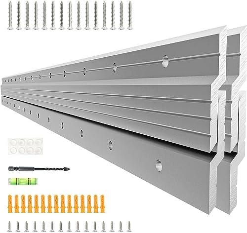 French Cleat Hanger Heavy Duty 30 Inch Aluminum Z Bar Clips for Hanging Mirrors, Pictures, Whiteboards, Shelves, and More - Interlocking Wall Mirror Mounting Hardware 200 lbs Picture Hanger