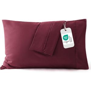 Bedsure Queen Pillow Cases Set of 2 - Burgundy Red Brushed Microfiber Pillowcase 2 Pack, Super Soft Pillowcase, Pillow Case Covers with Envelope Closure for Kids, Wrinkle, Fade Resistant,20x30 Inches