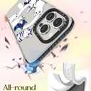 Lotadilo for iPhone 14 Pro Case for Women - Girls Kawaii Design Compatible with Magsafe Magnetic Ring Holder Stand White Cat Phone Covers Aesthetic Girly TPU Funda for 14 Pro