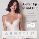 Nipple Covers for Women2 Pairs Reusable Silicone Pasties, Adhesive&Waterproof, No Show Design with Travel Box