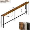 GRLEAF 102 Inch Narrow Sofa Table with Power Outlets, Extra Long Console Table Behind Couch Table with Charging Station, Skinny Entryway Table Thin Table for Living Room, Narrow Spaces (Rustic Brown)