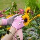 ANDANDA Kids Gardening Gloves, Nitrile Coated Children Yard Work Gloves with Grip, Suitable for Toddlers, Children, Girl, Boy (6XL(Age9-12), Pink)