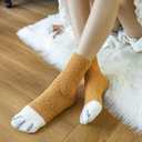 Loritta 5 Pairs Womens Fuzzy Socks Cozy Soft Fluffy Cute Cat Animal Winter Warm Slipper Socks Christmas Stocking Stuffers