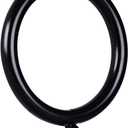 24 Pcs Black 1.5-Inch Inner Diameter Metal Curtain Rings with Eyelets,Fits Up to 1 1/4-Inch Rod