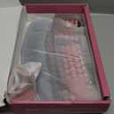 Ergonomic Wireless Keyboard and Mouse Set Wireless Keyboard Silent Mice Set with Wrist Rest for Computer, Laptop, PC, Mac, Windows Black Pink