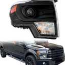 Silscvtt Headlight Assembly HID Replacement for F150 2013-2014 Housing Black Lamp Set Passenger Side RH 1PC DL3Z13008DB