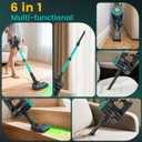 Zefiro 350W Cordless Vacuum Cleaner,45Mins Runtime Vacuum Cleaners for Home, Anti-Tangle and 1.5L Dust Cup, 6 in 1 Lightweight Vacuum for Hardwood Floor Carpet Pet Hair (Green03)