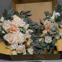 Faux Flower Swag Set of 2 for Wedding Welcome Signs Floral Swag Wedding Reception Ceremony Signs Decor (Champagne & Cream)