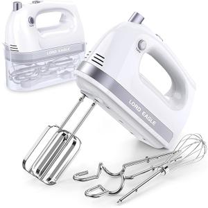 Lord Eagle Hand Mixer Electric 400W, 5 Speed handheld Mixer, Baking Cake Egg Cream Food Beater, Turbo Boost/Self-Control Speed + Eject Button