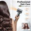Hair Dryer - 1 Min Fast Drying, High-Speed Blow Dryer with 500 Million Negative Ions, No Heat Damage, Low Noise, Lightweight, Professional Hairdryer with Diffuser & Nozzle for Women, Gunmetal