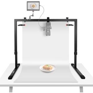 NEEWER Overhead Camera Mount Rig for Top Down Shots, Heavy Duty Steel Tabletop Mount Stand Multi Device Platform for Flat Lay Photography Lighting Cooking Drawing Crafts, For Desks3.3'/1m Long, ST100