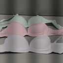 Teen Girls Adjustable Training Bra Seamless Sports Bra Wireless Breathe Bra 32/70 3 Pcs, Pink/Green/Whit