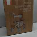 Super Lightweight Rollator Walker for Seniors, Foldable Rolling Walker with Seat and 8" Rubber Wheels for All Terrain, Unique Design Aluminium Frame Sturdy Walkers for Traveling - Blue