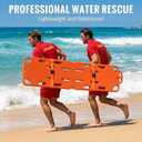 Spine Board Stretcher with Backboard Straps, Foldable Medical Stretcher for Patient Transport Rescue Lightweight, 73x19.5in, Orange