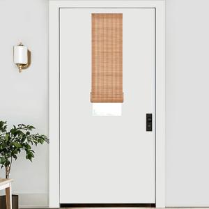 LazBlinds No Tools No Drill Bamboo Roller Shades, Cordless Bamboo Blinds, Light Filtering Roll Up Blinds for Windows, French Door, Porch or Patio, 12'' W x 40'' H, Ceylon Light Russet