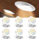 Amico 6 Pack 6 Inch 5CCT Gimbal LED Recessed Lighting, 360&90 Adjustable Eyeball Directional Downlight, Dimmable, 2700K/3000K/3500K/4000K/5000K Selectable, CRI90+ 12W 1200LM, ETL&FCC (White)