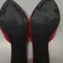 Coutgo Womens Heeled Mules Pointed Peep Toe High Heels Slip On Backless Mule Sandals Dress Shoes (11, Red)