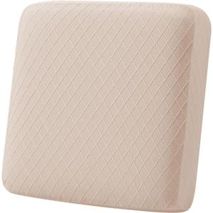 hyha Outdoor Couch Cushion Covers, Sectional Couch Sofa Covers Washable, Jacquard Diamond Lattice, Stretch Sofa Seat Cushion Cover for Indoor/Outdoor Patio Furniture (1 Piece for Small, Light Camel)